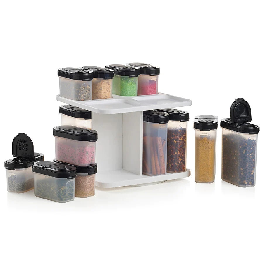 20 Jar 2-in-1 Hourglass Spice Rack with Custom Spices