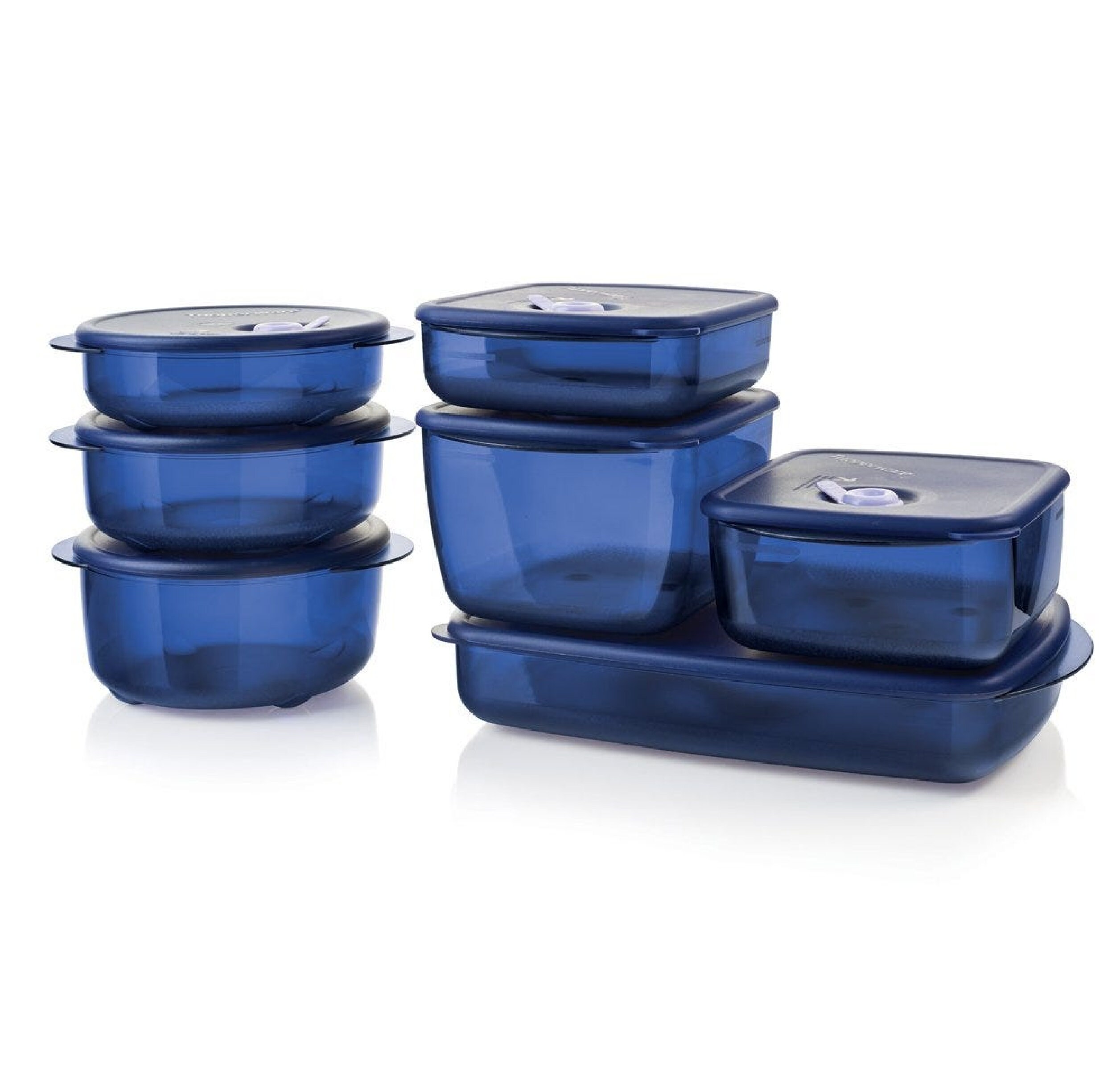 Tupperware Brand Vent 'N Serve Container Set - 3 Medium Shallow Containers  to Prep, Freeze & Reheat Meals + Lids - Dishwasher, Microwave & Freezer