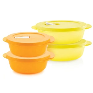Tupperware Crystalwave Hot Food on The Go Set with Plus Stain Guard -  Microwave Reheatable - 6.25 Cup Food Storage Container with Fork, Knife &  Spoon