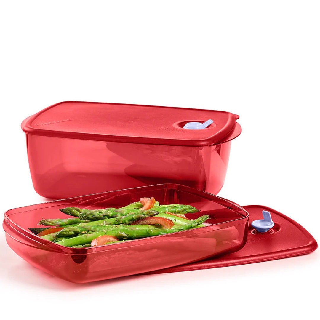Tupperware Vent 'N Serve Rectangular 2piece Set Etsy