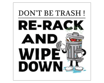 Don't Be Trash GYM Square Vinyl Stickers