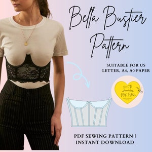 Underbust corset pattern | sheer corset pattern | corset belt pattern | sewing pattern |Corset Pattern XXS to XXL|PDF digital sewing pattern