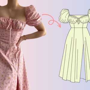 Milkmaid dress Sewing pattern Cottagecore dress sewing pattern women sewing pattern XXS to XXL instant download milkmaid pattern image 2