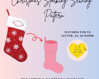 Christmas Stocking PDF Sewing Pattern Sizes XS - XL | Santa Elf Holiday Candy pdf Sewing Pattern | MediPatterns