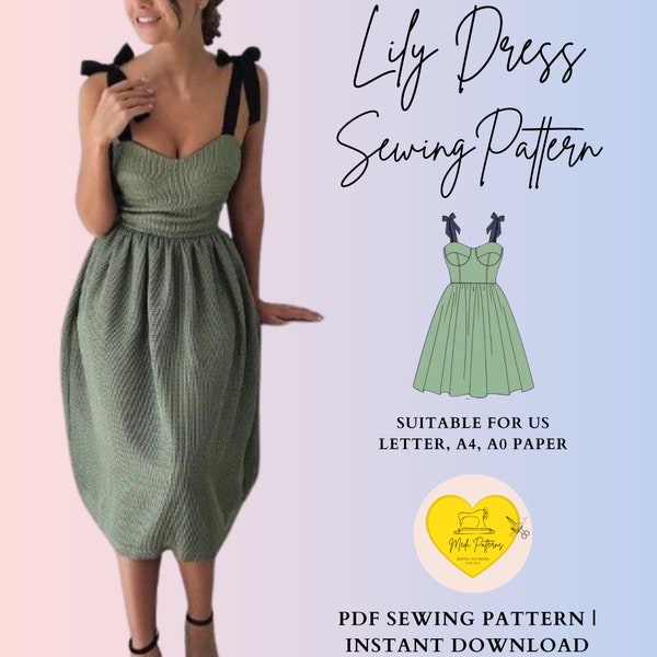 Bustier dress pattern| sewing Pattern|7sizes XXS XXL|Bustier pattern|corset dress pattern|Bustier mididress|sewing patterns for women