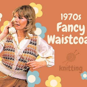 PDF Digital Pattern | 70s Waistcoat | Fairisle Pattern | Vintage Vest | Knitting In  Style | Retro Vest | DK |