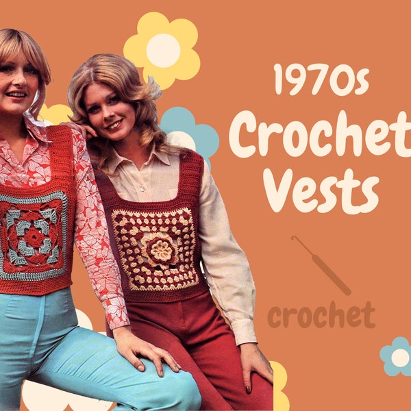 PDF Digital Pattern | 70s Vests | Crochet Vest | Vintage Vest | Patons | English Vintage |