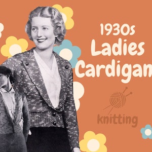 PDF Digital Pattern | 30s Ladies Cardigans | Antique Cardigans | Paton & Baldwins | Antique Pattern | Vintage |