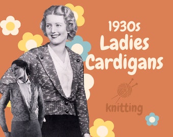 PDF Digital Pattern | 30s Ladies Cardigans | Antique Cardigans | Paton & Baldwins | Antique Pattern | Vintage |