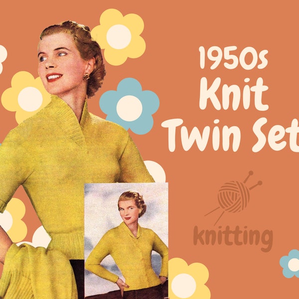 PDF Digital Pattern | 50s Twin Set | Sweater & Cardigan | Vintage Set | Womens Weekly | English | Vintage |