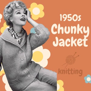 PDF Digital Pattern | 50s Jumper | Chunky Jacket | Vintage Jacket | Jaeger | Vintage |