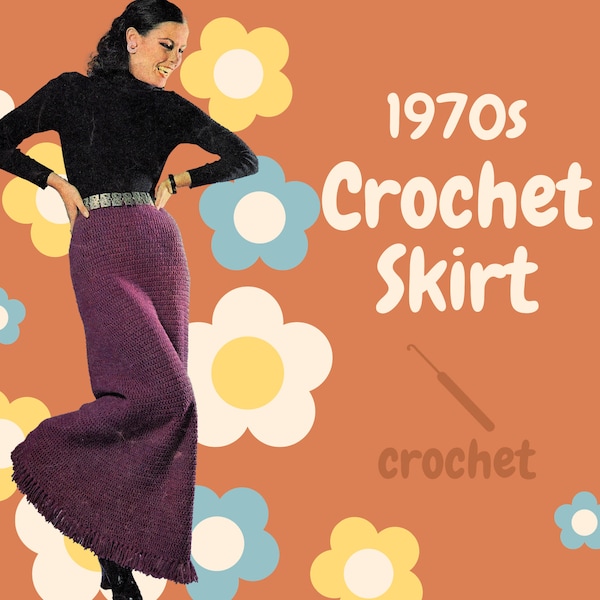 PDF Digital Pattern | 70s Crochet Skirt | Crochet Skirt | Vintage Crochet | Womens Weekly | New Zealand Vintage |