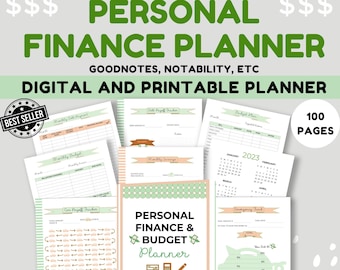 Financial Planner | Personal Finance Planner| Budget Planner| Digital Planner| Finance Tracker| GoodNotes Planner| Monthly Planner