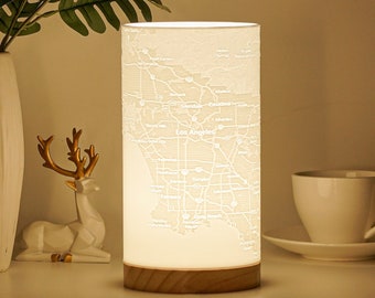 Personalized Gifts 3D Printed Map Bedside Table Lamp - Eco-Friendly Artistic Night Light