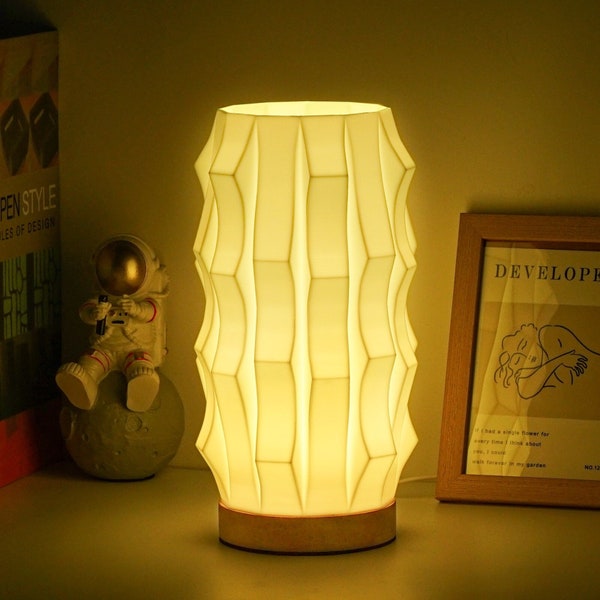 Unique 3D Printed Artistic Sculptural Table Lamp - Ideal Bedside Lamp and Birthday Gift