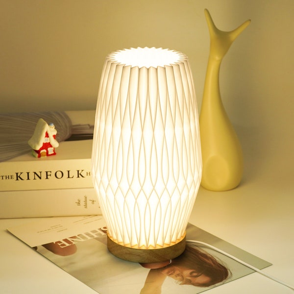 Lampe de chevet artistique - Design moderne imprimé en 3D, décoration d'éclairage de chambre à coucher