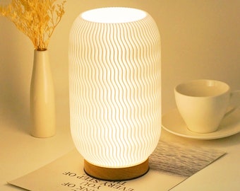 Idées cadeaux personnalisées Lampe de table vintage Lampe de chevet et lampe de table artistique imprimée en 3D - 16 couleurs disponibles, télécommande