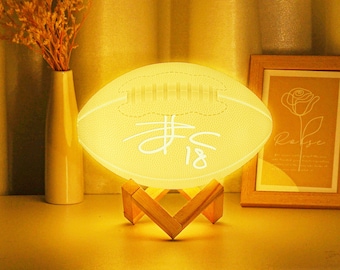 Personalized 3D Printed American Football Night Light - Ideal Birthday Gift, Graduation gifts, Perfect for Boys and Fans kids Kindergarten