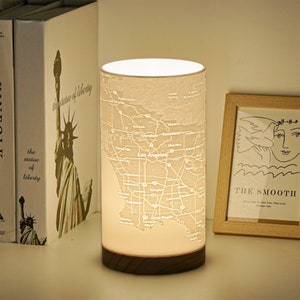 Lampe de chevet carte imprimée en 3D - Décoration de nuit artistique et écologique qui respecte l'environnement