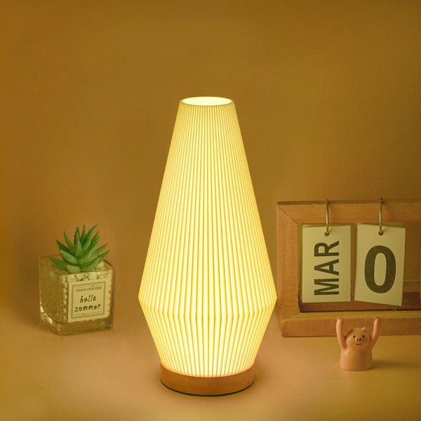 3D gedruckte Nachttischlampe mit Holzsockel -Raketenform, 16-Farben-Fernbedienung, Dekor, USB-LED-Nachtlicht, einzigartiges Schlafzimmerdekorgeschenk