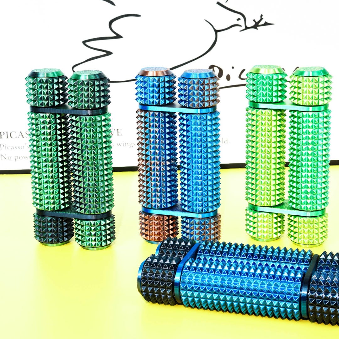 Dual Roller Spiky Fidget Toy,3d Printed Office Desk Accessory, Pocket ...