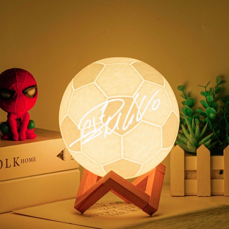 Personalized Soccer Fan Gifts Soccer Night Light Lamp for men boys Soccer Ball Football Coach Gifts Birthdays Gifts Ideas Crist.. Ronaldo
