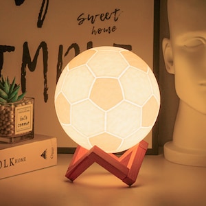 Personalized Soccer Fan Gifts Soccer Night Light Lamp for men boys Soccer Ball Football Coach Gifts Birthdays Gifts Ideas None-Personalize