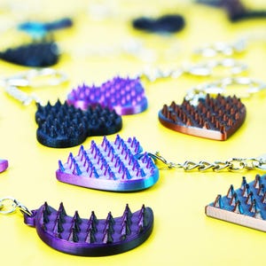 4 Pack Spiky Keychain - 3D Printed Fidget Toy for Pain Stimming, ADHD, Stress Relief Anxiety, Sensory Toy, Desk Accessory, Unique Gift Idea