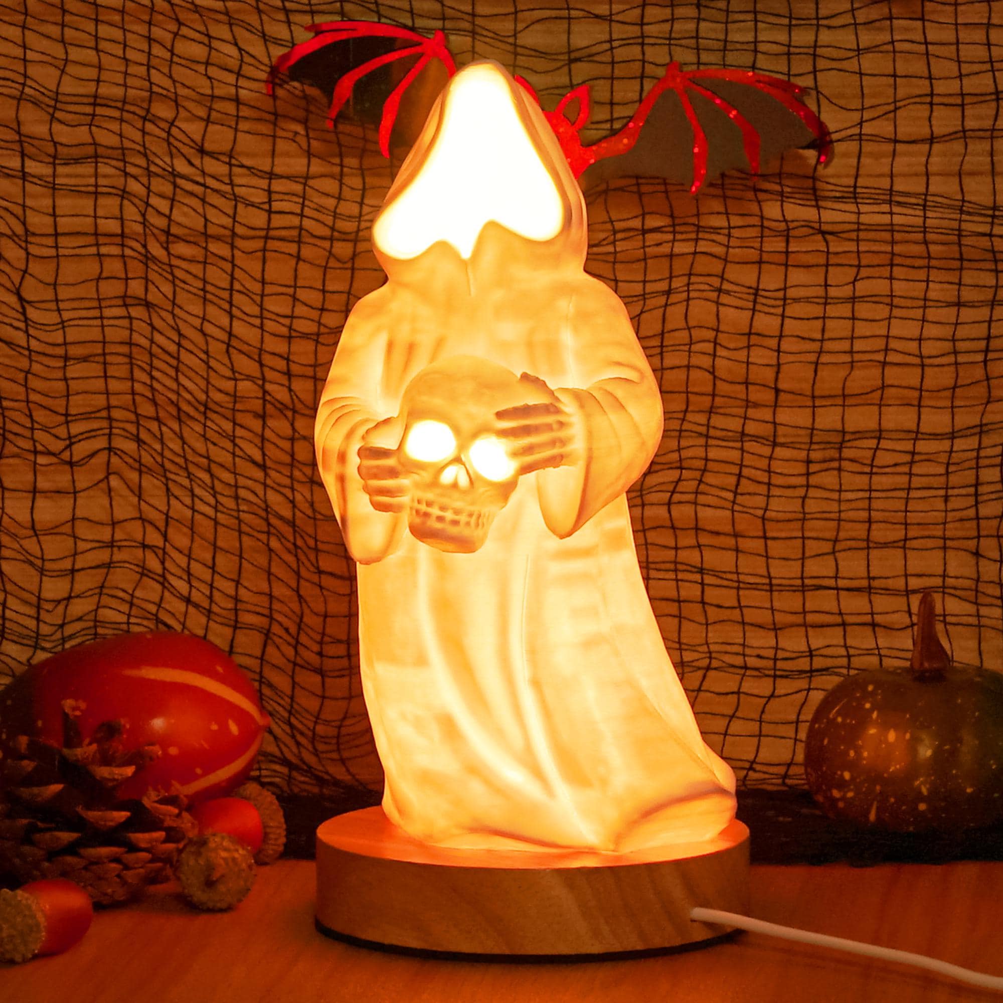 Ghost Art Skeleton Ghost Lamp 3D Printed - Unique Halloween Decor, Witchy Ghost Light for Halloween Parties & Gifts Home Decor Night Light