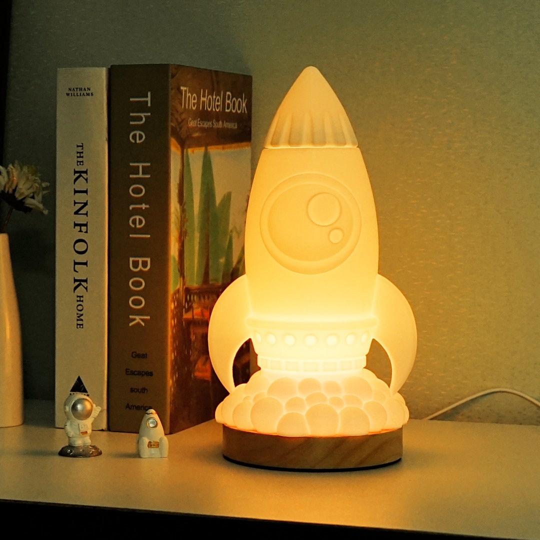 Birthday Gifts Idea 3D Printed Rocket Night Light Colorchanging LED