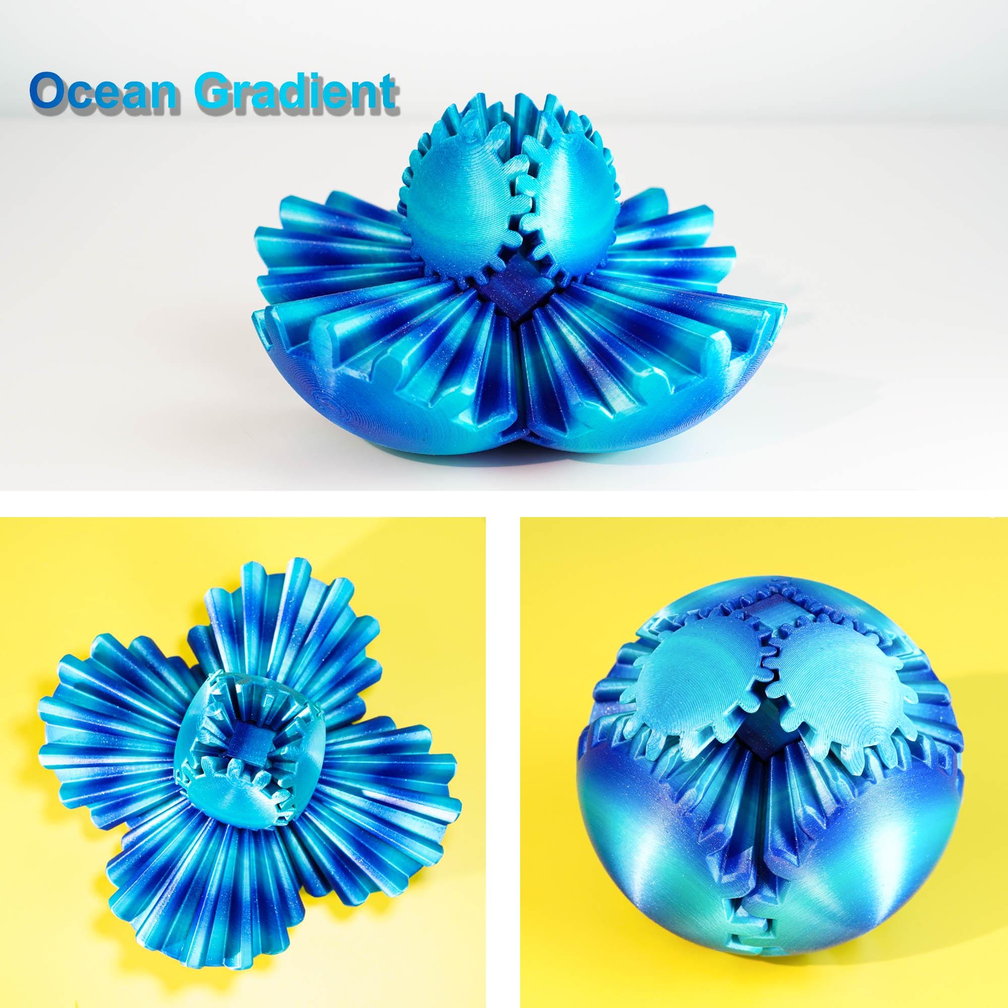 Gear Ball, 3D-bedrukte tandwielbal, spin bal, kubus fidget-bal