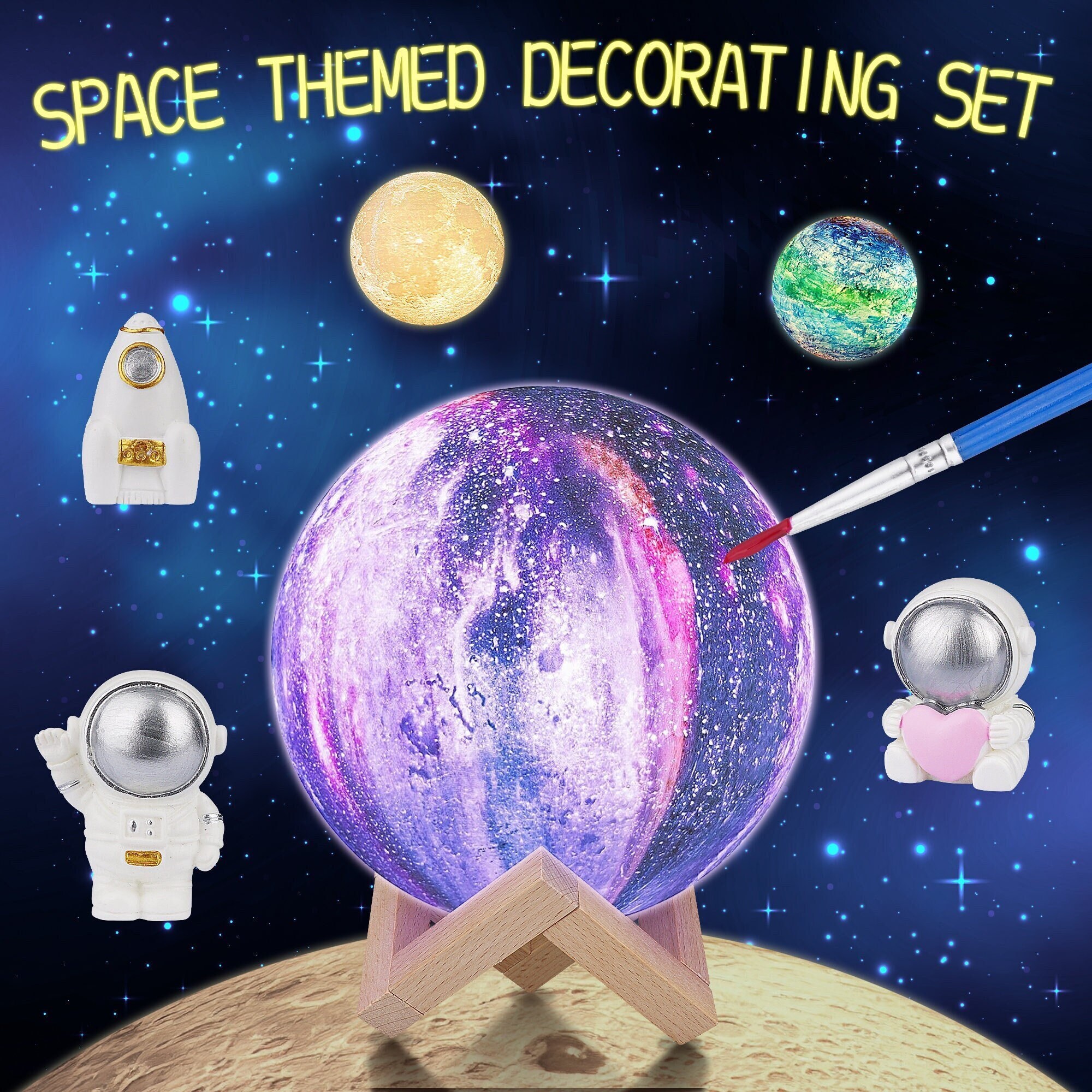  Paint Your Own Moon Lamp, Christmas Gifts 16 Color DIY 3D Space  Moon Night Light Art Kit for Kids, Fun Arts & Crafts Toys Project, Art and  Crafts for Kids Age