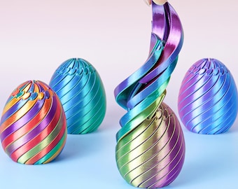Twisty Fidget Egg Stress Ball Spielzeug, Ostereier 3D Gedruckt Schreibtisch Spielzeug, Ostern Korb Stuffers Geschenke für Jugendliche Erwachsene Kinder Mädchen Jungen