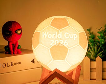 Regalos de fútbol personalizados de la Copa Mundial 2026 para jugadores de fútbol, lámpara de luz nocturna, amigos, hombres, niños, papá, mamá, entrenador de fútbol, regalos de cumpleaños
