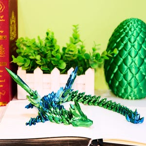 3D Printed Crystal Dragon Egg Set – Fantasy Toy with Dragon Inside, Unique Easter or Birthday Gift for Kids