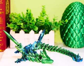 3D Printed Crystal Dragon Egg Set – Fantasy Toy with Dragon Inside, Unique Easter or Birthday Gift for Kids