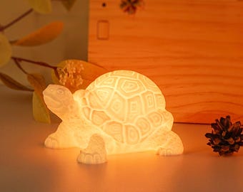 Cute Turtle Night Light -  with Wooden Base, 16 Colors Remote Control - Gifts for Girls, Boys, Kids, Nursery, Christmas, Birthday