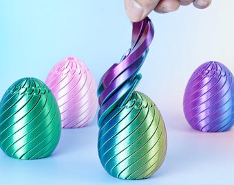 Balle anti-stress Twisty Fidget Egg, ufs de Pâques, jouet de bureau imprimé en 3D, cadeaux de Pâques pour adolescents, adultes, enfants, filles, garçons