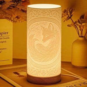3D Printed Fox Table Lamp - Modern Bedside Lamp for Home Decor, Birthday Gift, Art Deco Desk Light, Unique Room Decor for Her or Girls