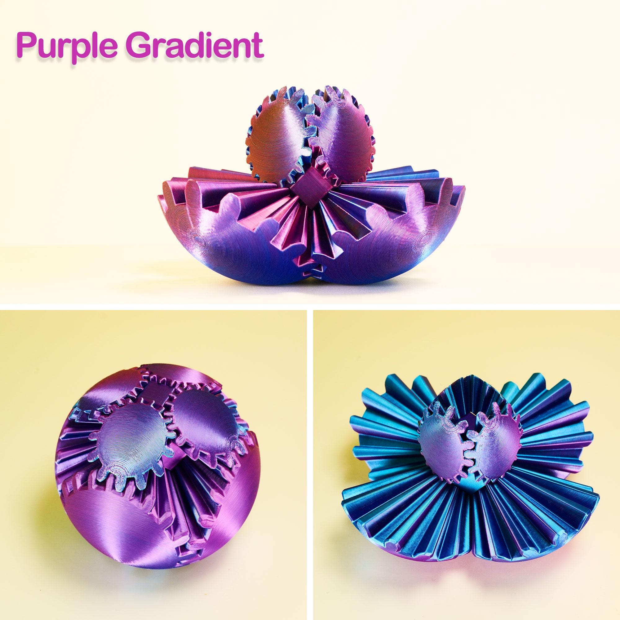 3D Printed Gear Ball Sphere Fidget-Transformable Stress Relief Toy, Colorful Gradient, Birthday Cool Gift for Dad Kids boy girl Ruvenbal
