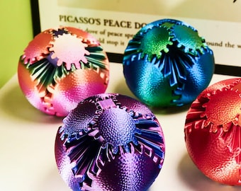 Gear Ball Sphere – 3D Printed Transformable Fidget Toy for Desk, Unique Gift for Birthdays & Creative Play