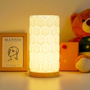 Unique 3D Printed Bedside Lamp: Modern, Art Deco, and Personalized Gift for Birthday for mom Dad decor