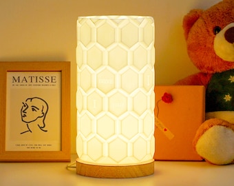 Unique 3D Printed Bedside Lamp: Modern, Art Deco, and Personalized Gift for Birthday