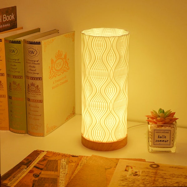 Boho Table Lamp 3D Printed Art Sculpture Table Lamp – Unique Bedside, Night Light, and Creative Birthday Gifts