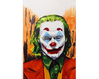 Impression d'art clown du chaos - portrait de méchant inspiré des bandes dessinées - art mural personnage sombre