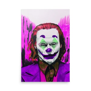 Joaquin Phoenix Joker, Joker 2019 Wall art Poster (Purple), DC print