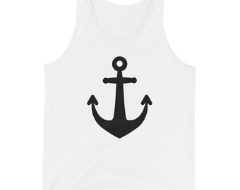 Unisex beach tank top, anchor tank top, anchor shirt, nautical shirt, sailor tank top