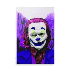 Joaquin Phoenix Joker, Joker 2019 Wall art Poster (Blue), DC print