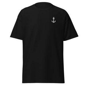 Men&#39;s anchor shirt, nautical shirt, marina shirt, beach vibes shirt