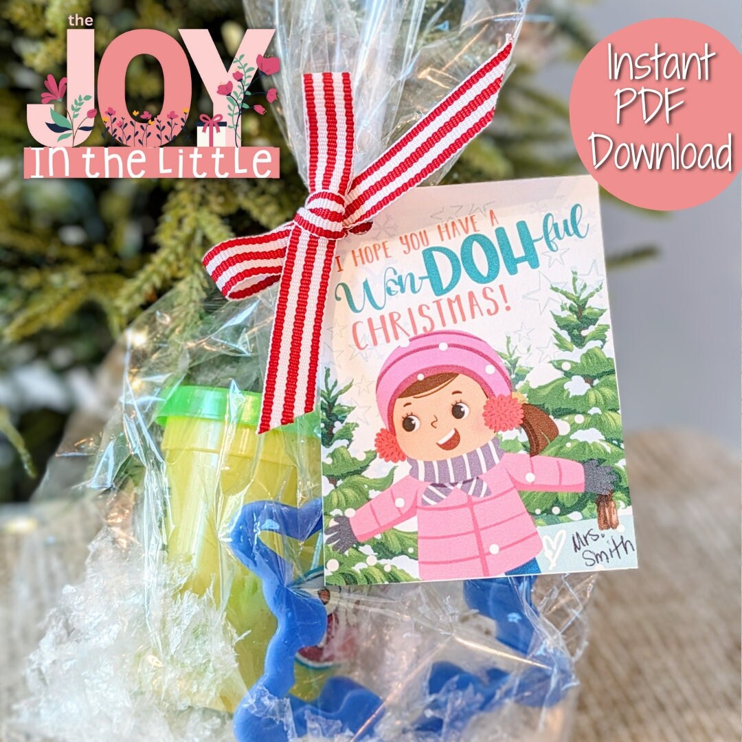Playdough Christmas Tag Won-doh-ful Printable Christmas Gift Tag for ...